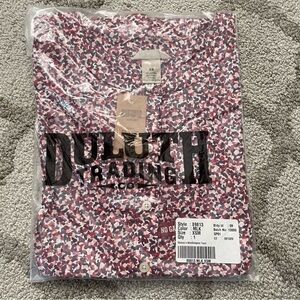 DULUTH TRADING NWT Wrinkle fighter Speckled Print Tunic Blouse Long Sleeve XS